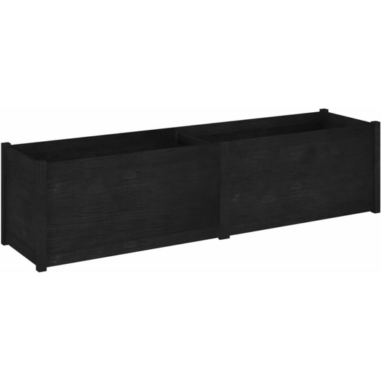 Garden Planter Black 200x50x50 cm Solid Pinewood Vidaxl Black