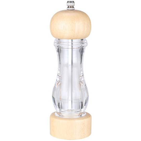 Fvbjd - Acrylic Salt and Pepper Grinder , Manual Pepper Grinder- Wooden Shakers with Adjustable Ceramic Core JD-MP011 carbon steel grinding core