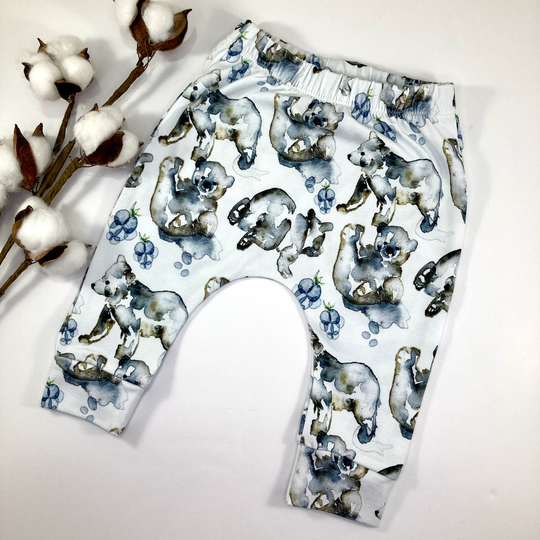 Bear Hugs Baby Leggings, Organic Pants, Joggers, Wear, Gift, Toddler Clothes