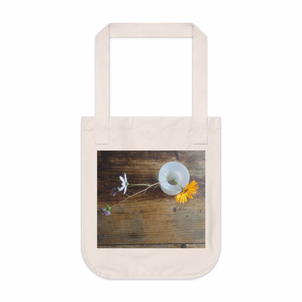 Organic Canvas Tote Bag | One Size Marigold By Maleskovar // Grocery Bag, Shopping Eco, Sustainable, Printed