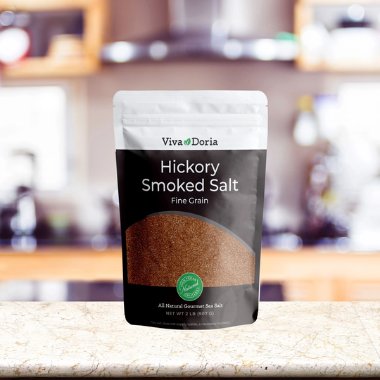 Viva Doria Hickory Smoked Sea Salt, Hickorywood Fine Grain, 2 lb