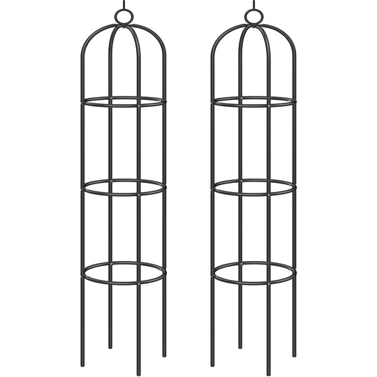 Deuba - Set of 2 Rose Pillar Column Rose Arch | 200 x 40 x 40cm (78.8x15.8x15.8IN) | Powder-coated Metal