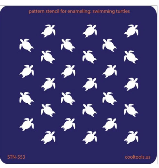 Pattern Stencil For Enameling Or Mica Powder -Swimming Turtles | Translucent