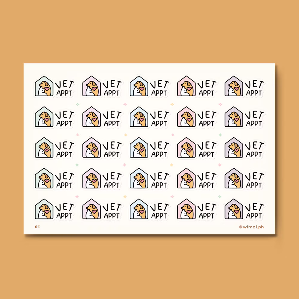 Vet Appointment Pet Medicine, Sticker Sheet For Planners, Journals, Bujo, Scrapbooking, Diary, Calendars, Functional Stickers, Labels