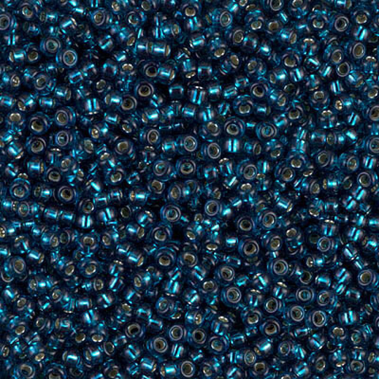 Miyuki Seed Beads 11/0 Dyed Silver Lined Blue Zircon, 1425-New