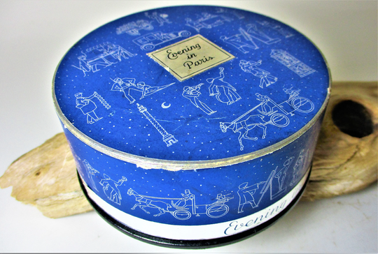 Cobalt Blue Dusting Face Powder Box Evening Paris Bourjois Perfume Full Nos Unused Factory Sealed Rachel No.2 Sun Blush Rose Orchid Gift