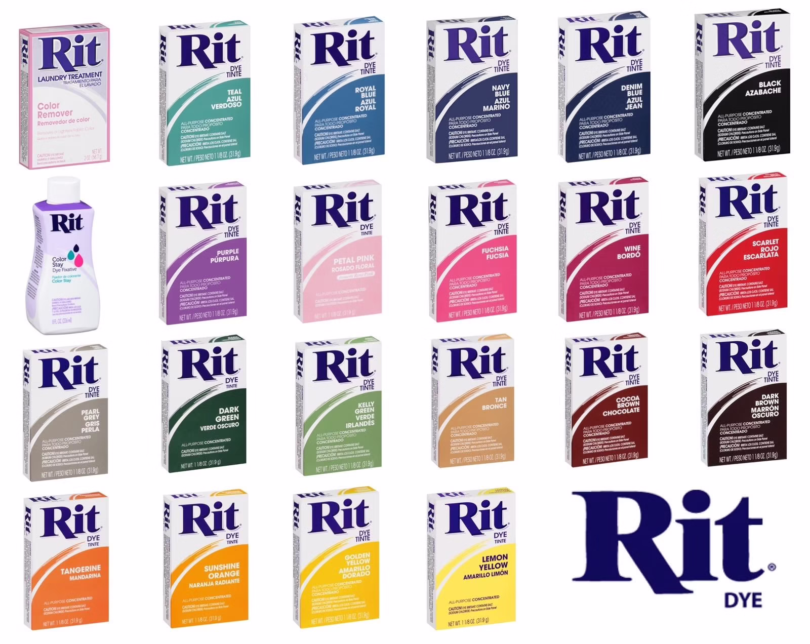 Rit Dye Powder 31.9G - For Fabrics, Plastics, Nylon All Colours