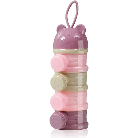 Perle Rare - Baby Dispenser 4 Compartments Baby Dispenser Formula Milk Powder Dosing Box Dispenser Infant Formula Milk Powder Portable Milk Box Can