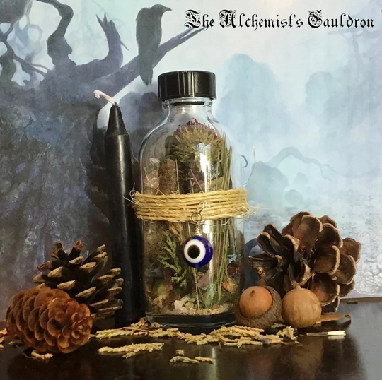 Hex Remover & Reversal, Large Witch Bottle, Send Evil Back, Reverse A Hex, Block Bad Luck, Rid Someones Eye, Altar Tools, Bottle
