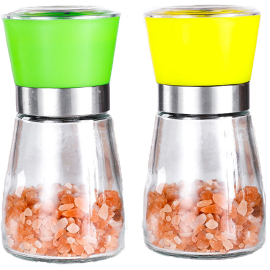 Fvbjd - Salt and Pepper Grinder- Salt and Pepper Shakers for Professional Chef with Brushed Stainless Steel 1pcs green+1pcs yellow