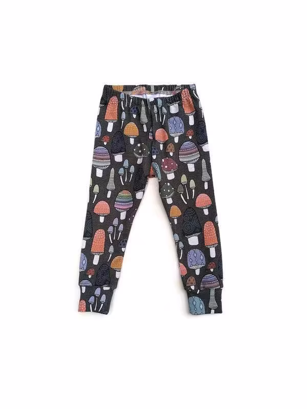 Toadstool Leggings, Organic Cotton Leggings For Babies & Kids Up To 14 Years, Unisex Handmade in The Uk, Elfin Pixie