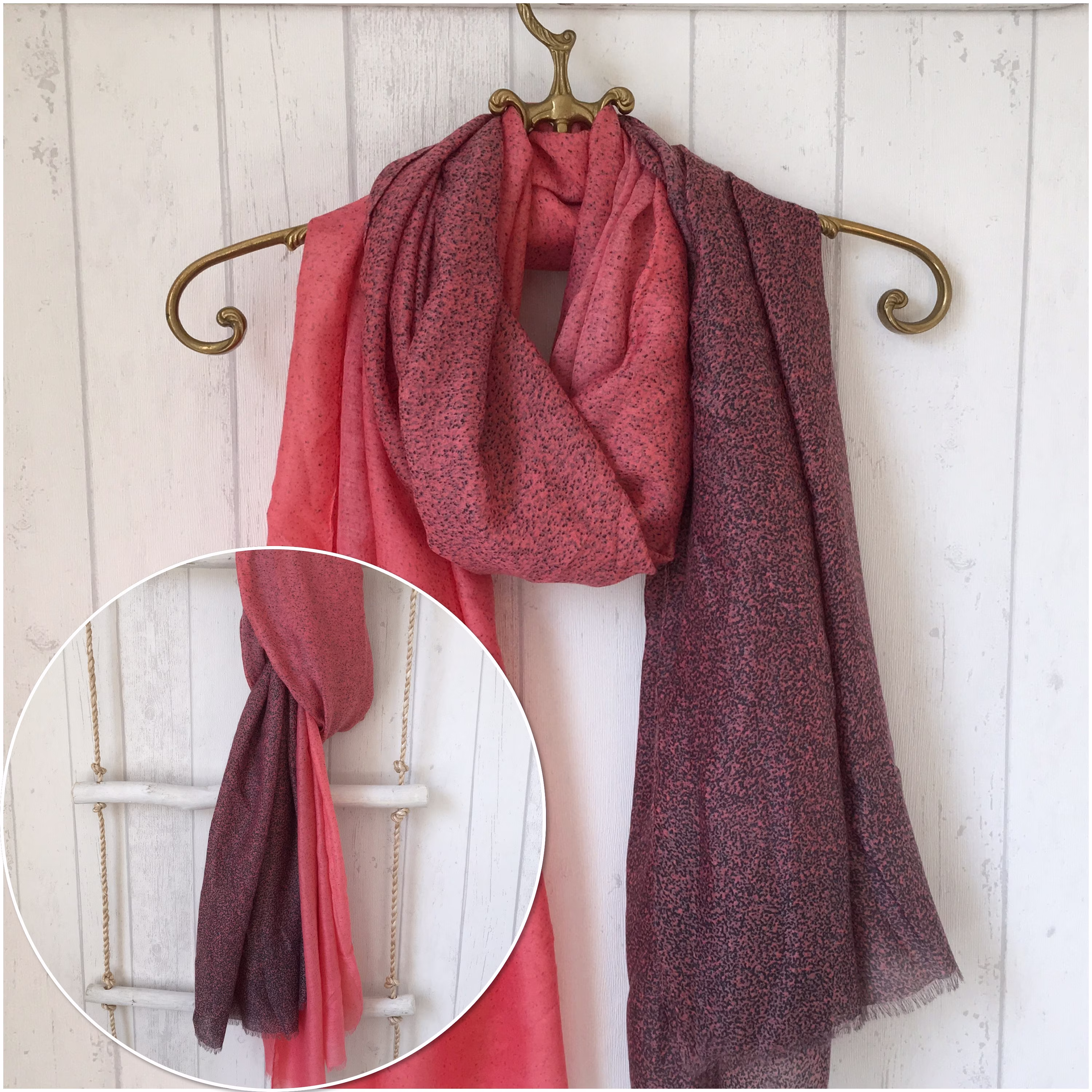 Pink Scarf/Graduating Pinks Scarf Tiny Spots New Season Boho Scarves /Gift Idea