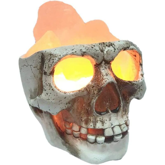 Perle Raregb - 3D usb Skull Himalayan Salt Lamp, led Adjustable Skull Lamp with Dimmer Switch, Halloween Skull Light,Purifying Desk Lamp