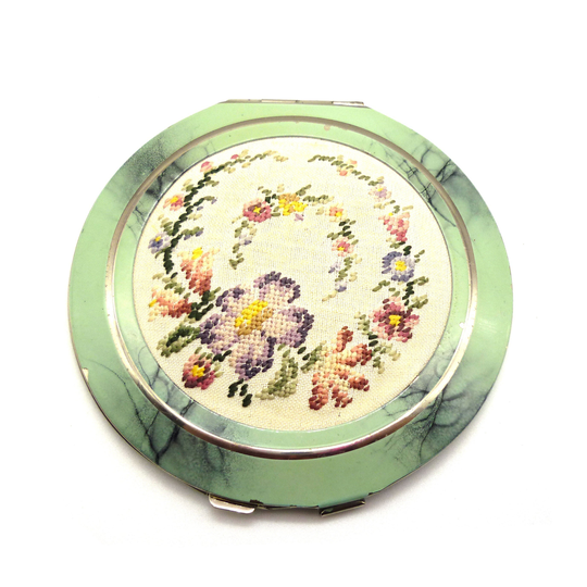 Vintage Rowenta Petit Point & Enamel Powder Compact