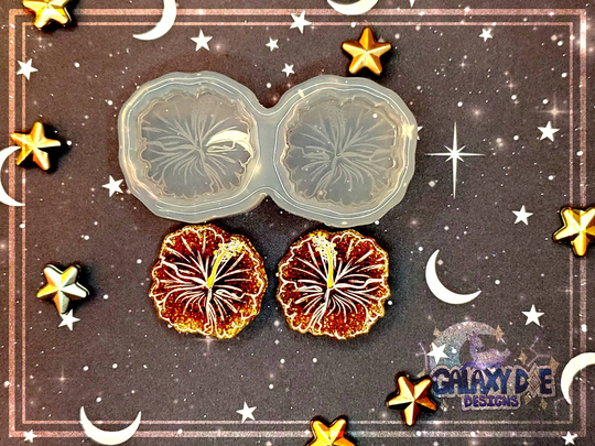 Silicone Earring Mold Etched Hibiscus