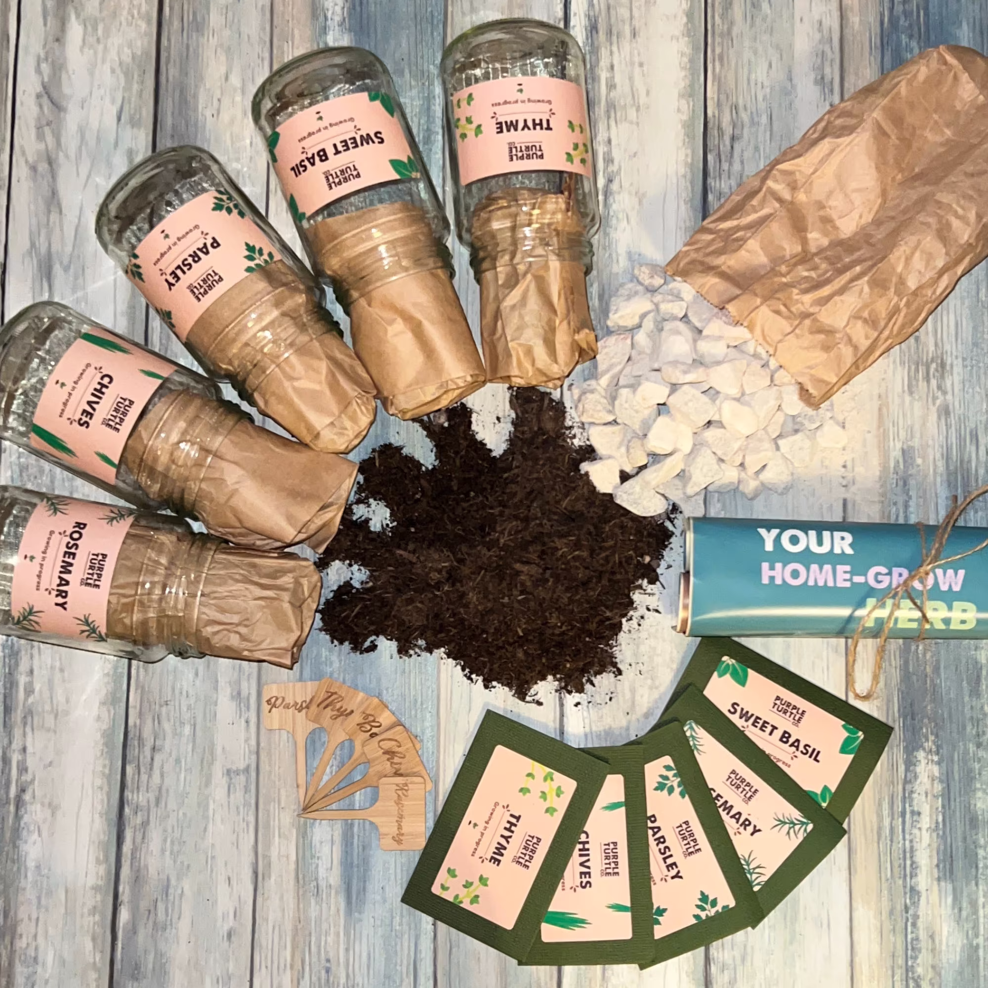 Grow Your Own Herbs + Gift Box | Plant Lovers Gifts For Her Indoor Herb Garden| Seeds & Plants Garden Set