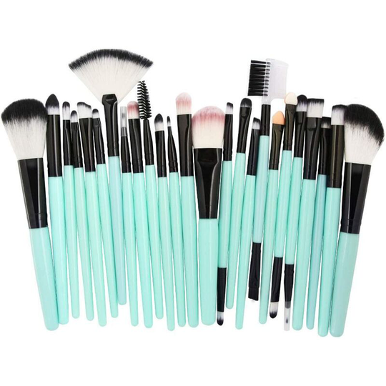 Perle Rare - 25pcs Makeup Brushes, Professional Cosmetic Tools, for Eyes, Eyeshadow, Concealer, Eyebrow, Foundation, Powder, Liquid Cream, Blender