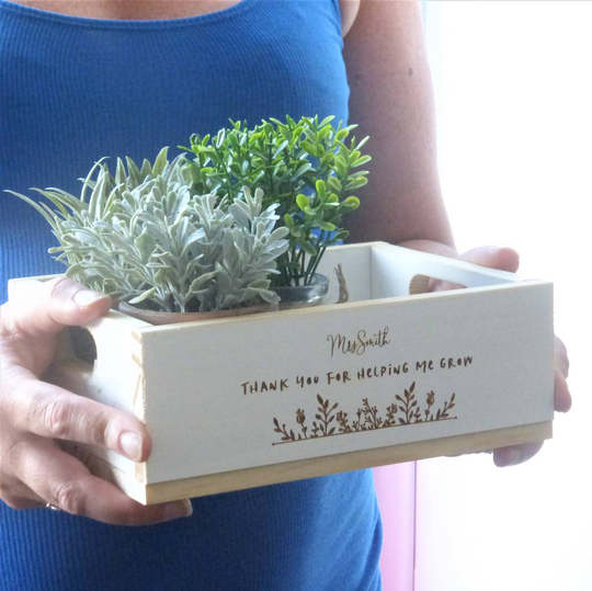 Wooden Planter Personalised Teacher Gift