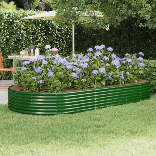 Asupermall - Garden Planter Powder-coated Steel 296x140x36 cm Green