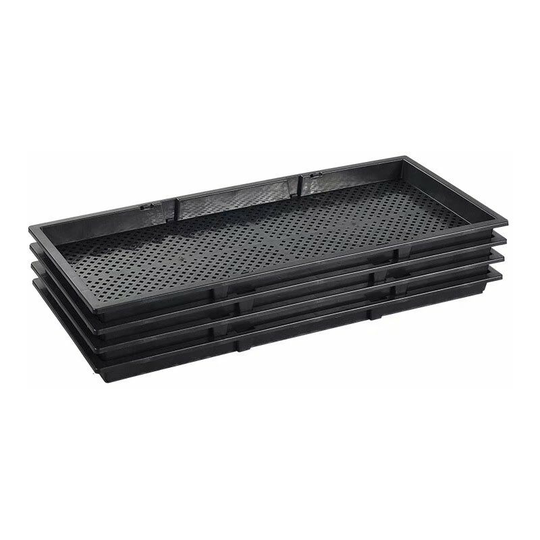 Hydroponic germination seedling tray Floor seedlings with flat gardening domestic garden planting planting seed tray (56 * 24 * 3,5 black) 4 pieces