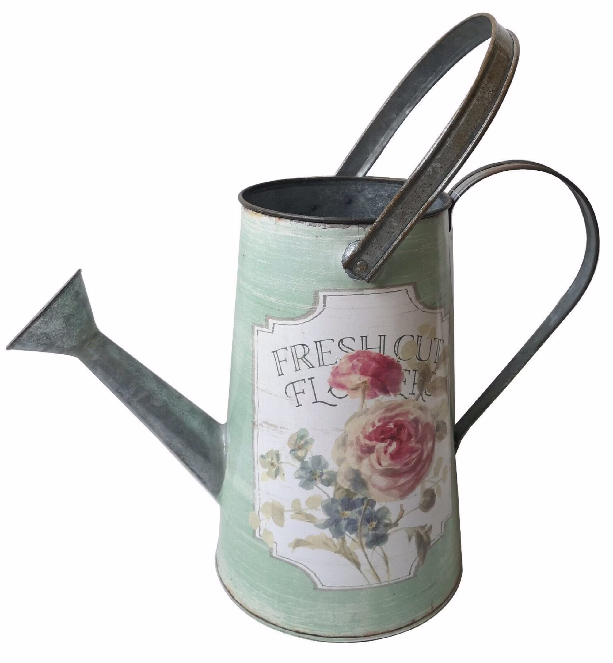 Antique Style Distressed Metal Watering Can