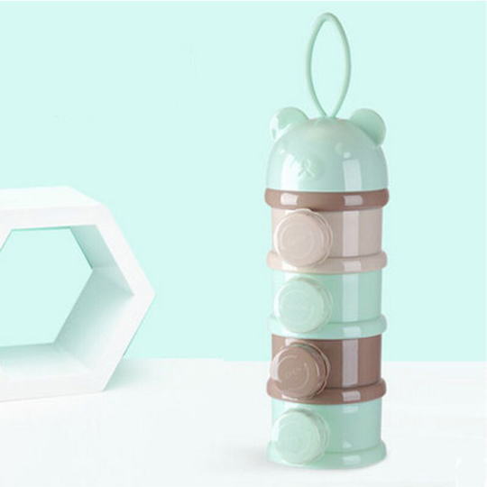 Baby Dispenser 4 Compartments Baby Dispenser Formula Milk Powder Dosing Box Dispenser Infant Formula Milk Powder Portable Milk Box Can Be Stacked