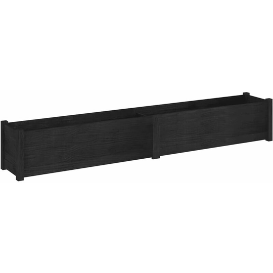 Garden Planter Black 200x31x31 cm Solid Pinewood Vidaxl Black