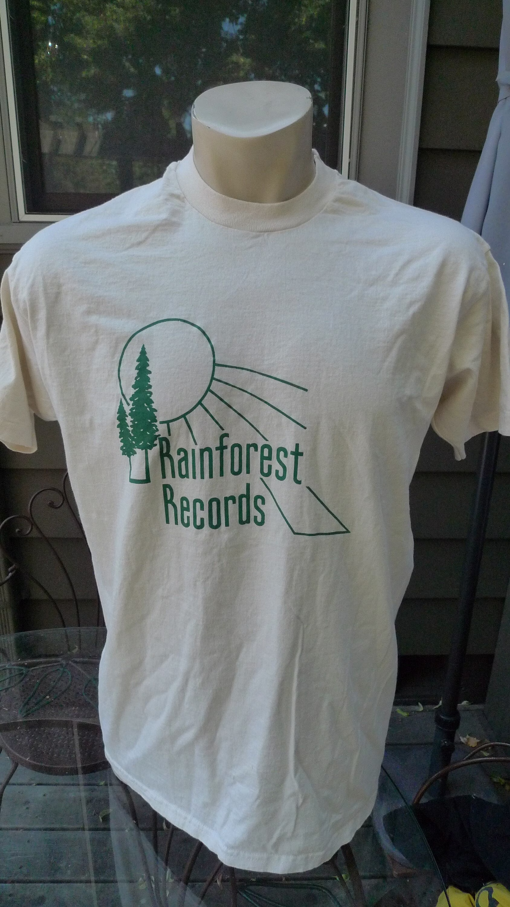 Size M | 42 1990S Rainforest Records | Jesus Presley/Land Of The Blind Shirt | Double Sided | Single Stitched | Unworn