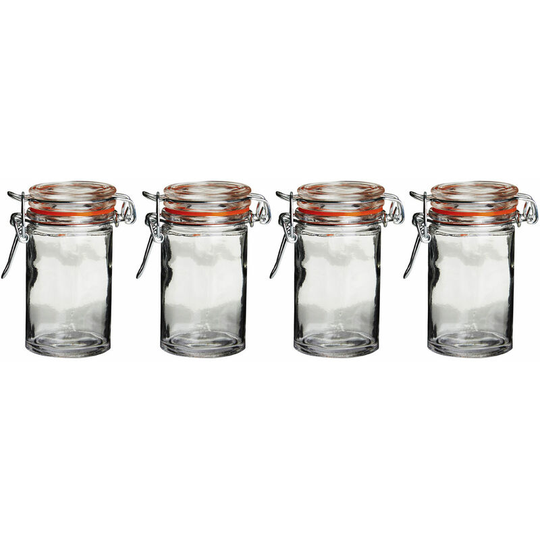 Premier Housewares - Round Glass Clip Top Jars - Set of 4