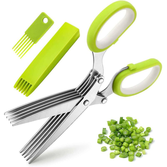 Kitchen Herb Scissors Stainless Steel 3pcs 5 Blade