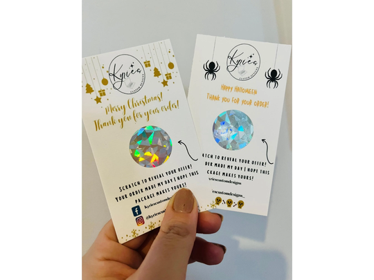 Seasonal Business Stationery, Halloween Scratchcards For Customers, Christmas Business Stationery