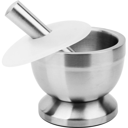 18/8 Stainless Steel Mortar and Pestle Spice Grinder Herb Bowl Pesto Powder