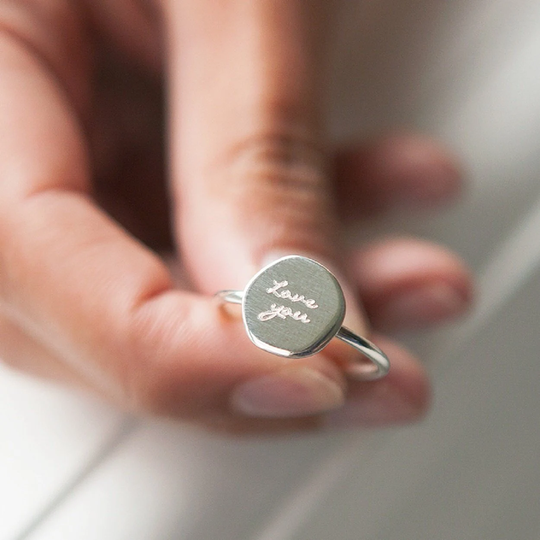 Personalised Stackable Organic Circle Ring