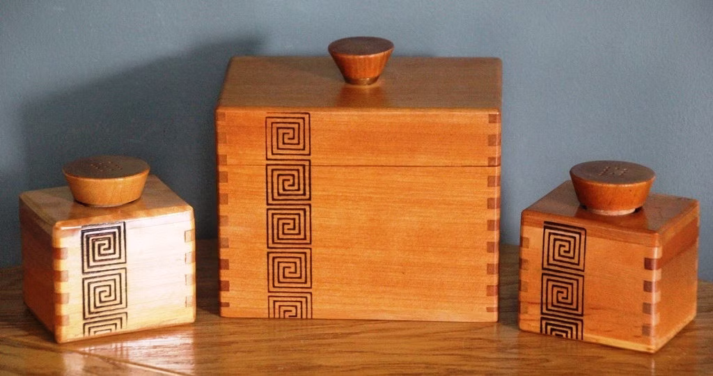 Salt Pepper Recipe Box Mid Century Woodpecker Ware Vintage
