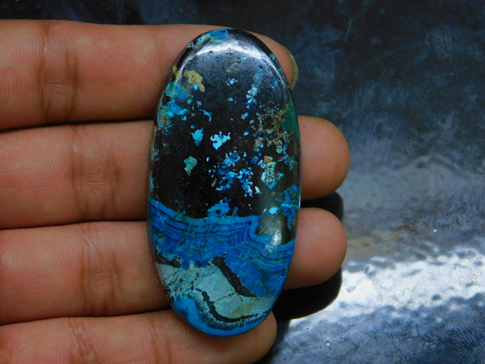 Chrysocolla Malachite Cabochon Gemstone 100 % Natural Loose Stone Wirewrapping Jewelry Making 125 Ct 56 X 27 Mm # 7838