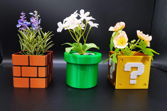 Super Mario Planter Set - Various Sizes/Flower Plant Pot Housewarming Gift For New Home Gaming Room Decor Desk