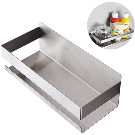 Single Tier Refrigerator Spice Storage Shelf, Easy to Install on the Side of the Refrigerator, Can Hold Spices, Jar of Olive Oil, Cooking Oils, Salt,