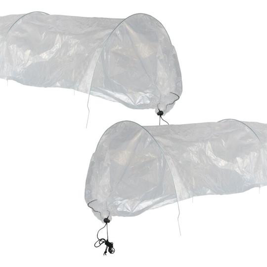 KCT - Twin Pack 3m pe Transparent Garden Allotment Grow Tunnel Cloche Plant Veg Protect Cover