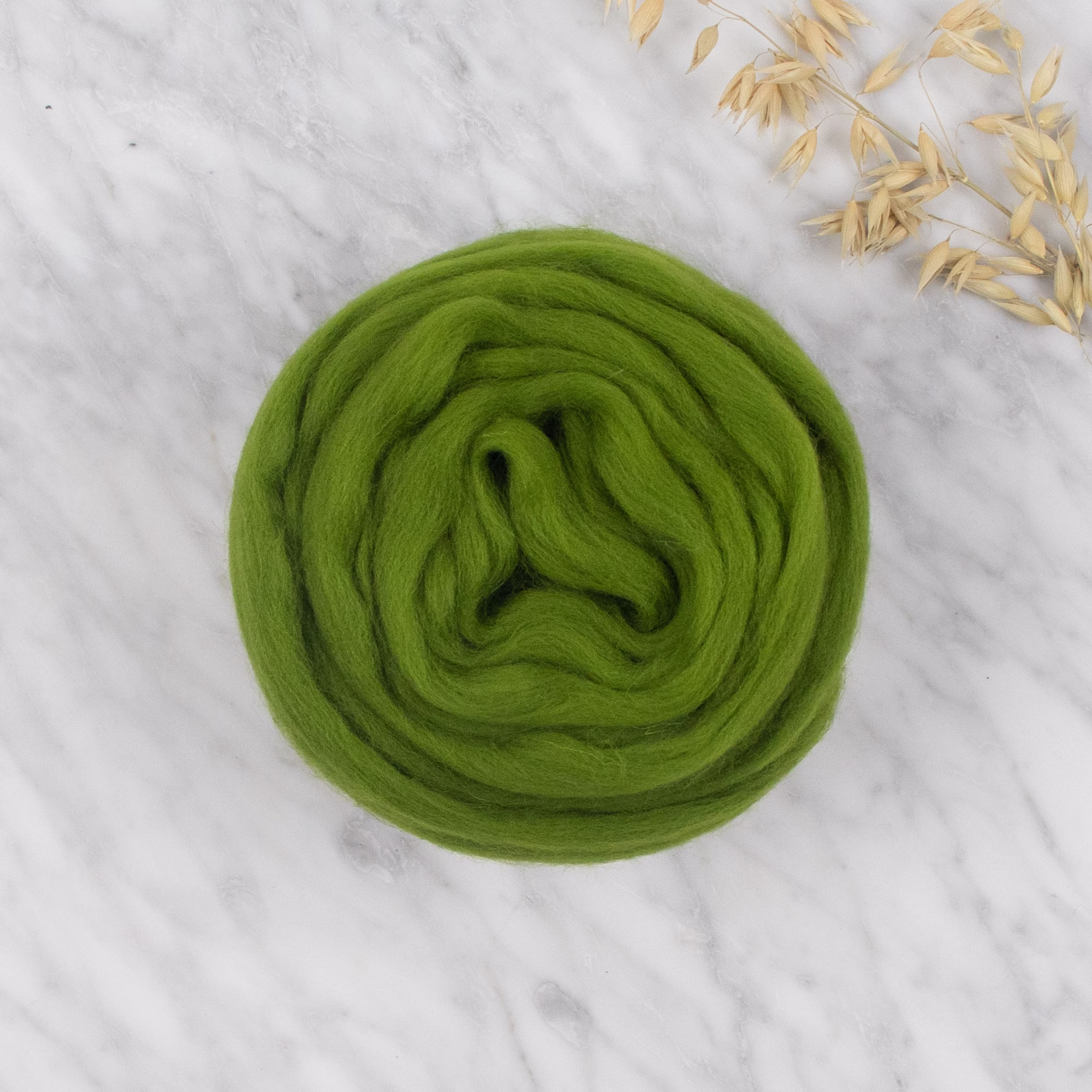 Organic Merino Wool Roving 632 Moss