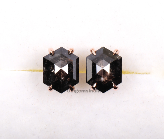 Salt & Pepper Diamond Stud Earrings | Pairs Piercing Jewelry Studs Om0075