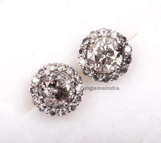 Salt & Pepper Diamond Stud Earrings | Pairs Piercing Jewelry Studs Om0079