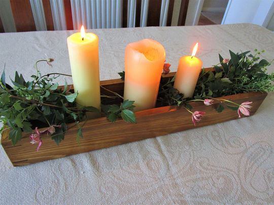 Wooden Table Centrepiece Handmade Reclaimed Wood Stained & Waxed Trough/Herb Planter/Home Decor Custom Sizes /Finishes To Order Gift