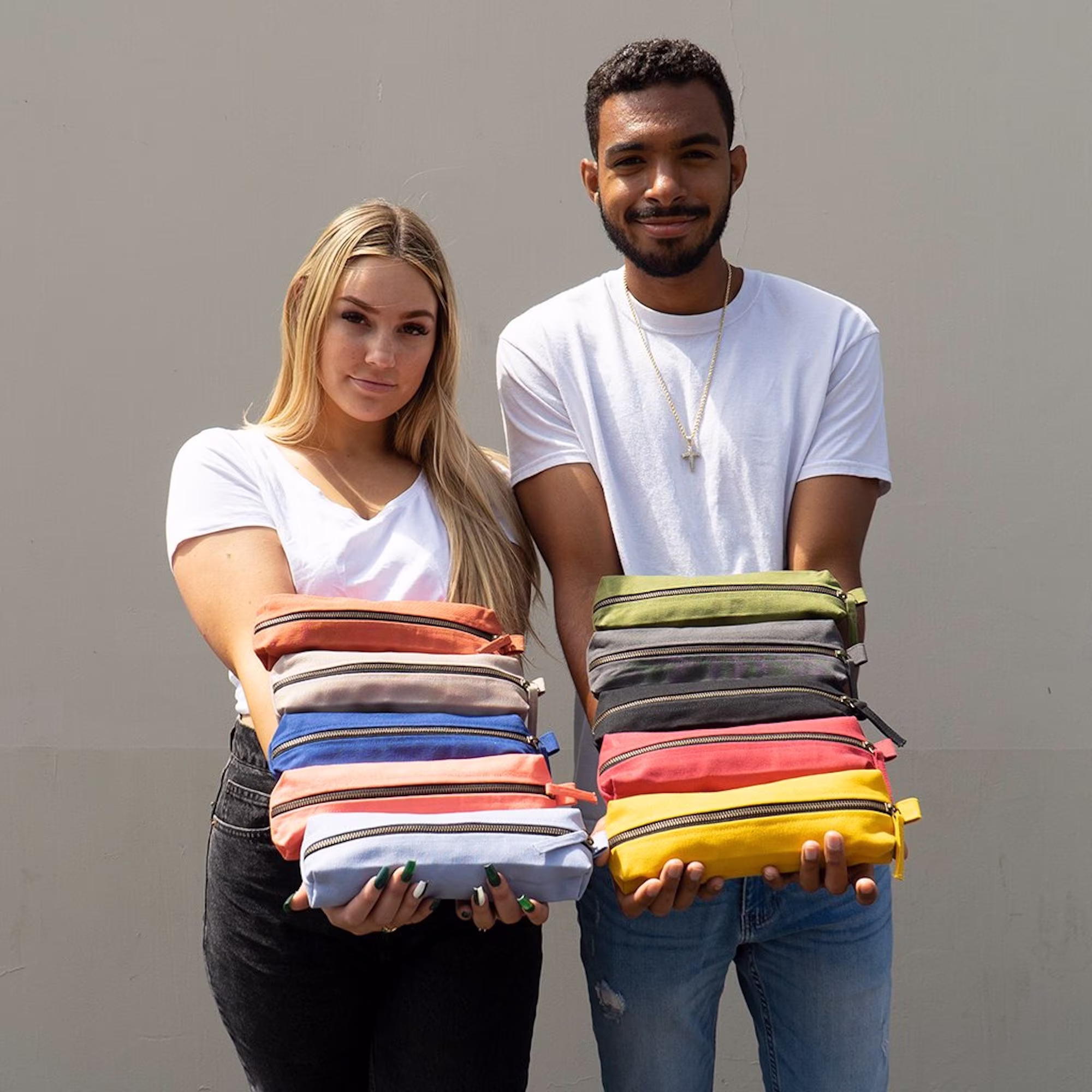 Organic Cotton Pencil Bag | Sustainable Gift Pen Pouch Travel Simple Organizer Cute Gift For Mom