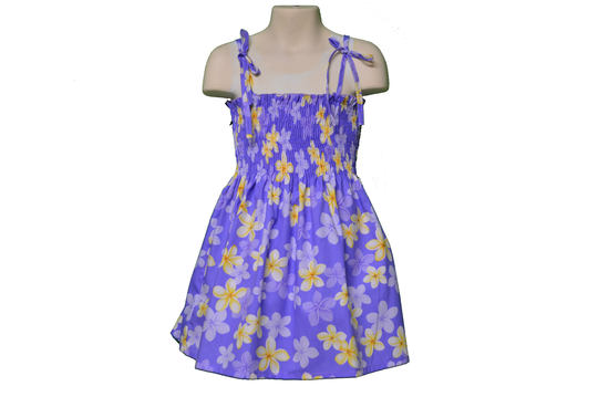 Pupukea Hibiscus & Orchid Girl's Tube Top Dress Dress | Little Girl Dresses 100% Cotton Made in Hawaii Summer For Kid
