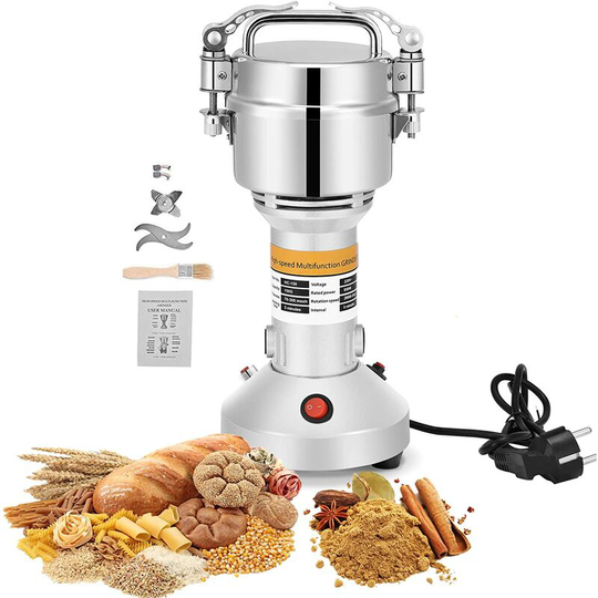 Benobby Kids - Portable Beans Powder Machine 220V High Speed Electric Grain Mill 27000RPM Powder Machine 3 Blades Timing Grinding Machine Food