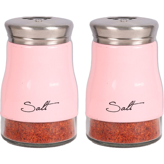 Fvbjd - Salt And Pepper Shakers Set, Kitchen Decor, Glass Salt And Pepper Shakers Set, Cute Salt Shaker pink