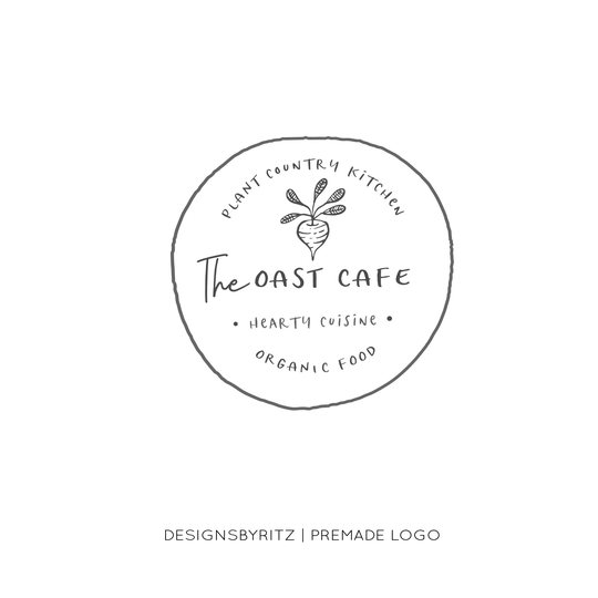 Premade Logo Design, Plant Logo, Cooking Organic Natural Cafe Modern Watercolor Herb Branding Kit