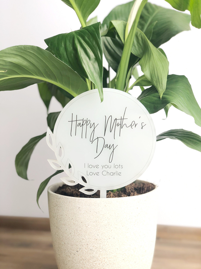 Mothers Day Gift - Personalised Planter Stick Plant Pot Mother's Present Custom Mum Plant Gift