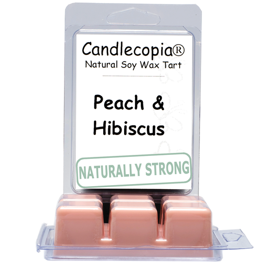Peach & Hibiscus 2 Pack Of Candlecopia Strongly Scented Hand Poured Vegan Wax Melts, 6.4 Total Ounces