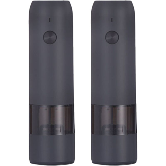 Electric Salt and Pepper Grinder Set - usb Rechargeable, led Lights, Automatic Pepper and Salt Mill Grinder Set Refillable Black